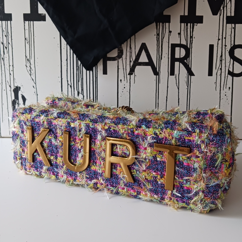 Kurt Geiger The Kensigton Tweed Large Crossbody/ Shoulder Bag+Dust Bag,14" Lengh - Picture 3 of 16